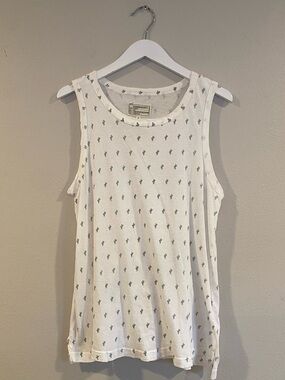 Current/Elliott "The Muscle Tee" Cactus Print Tank Top Size 3 Large Boho